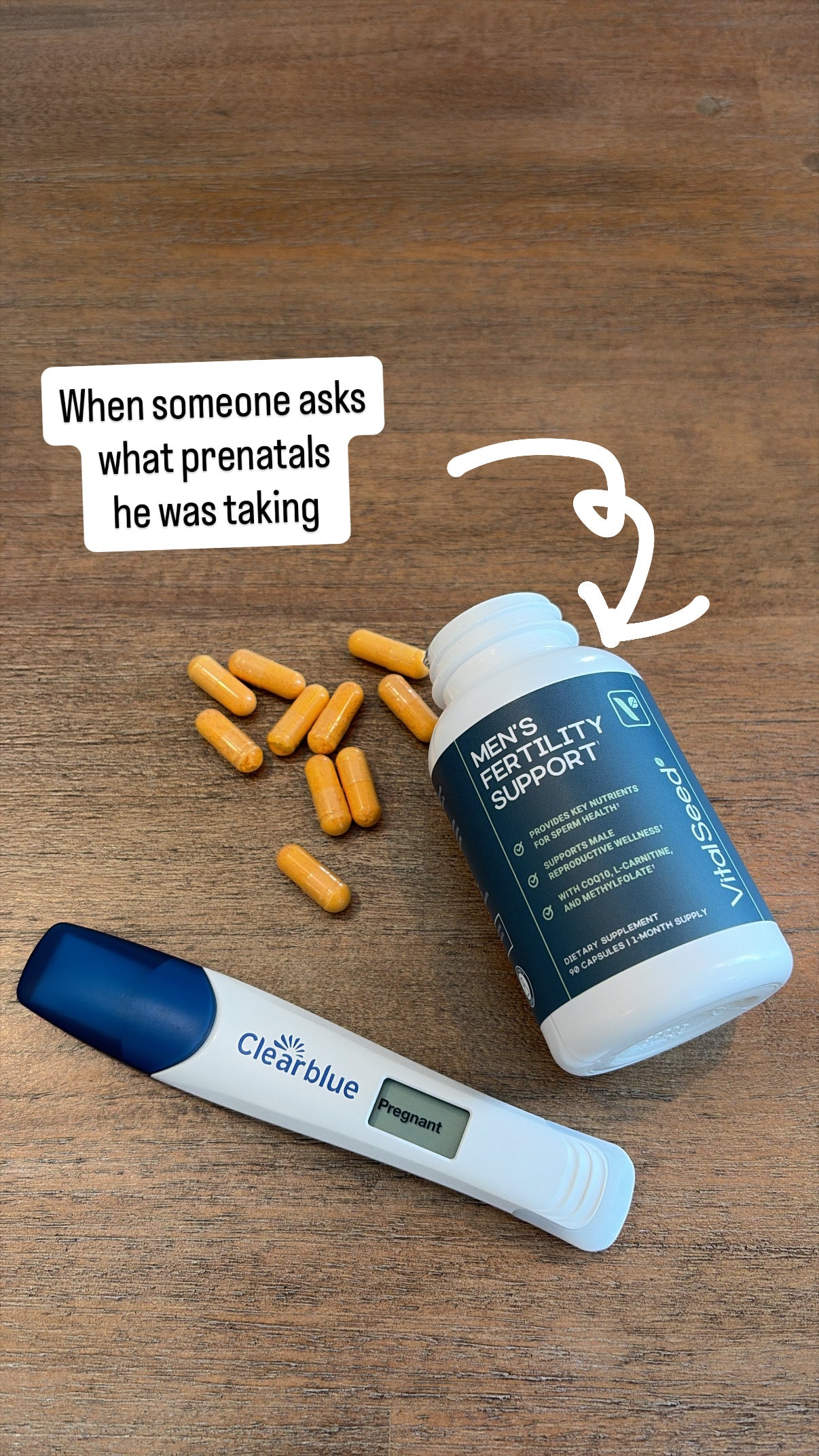 His and her prenatal vitamins side by side